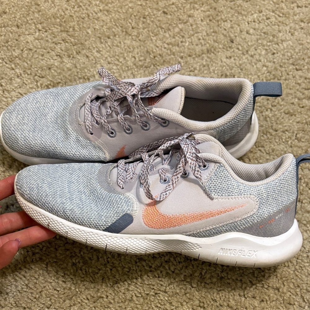 Nike Gray and Peach Running Shoes